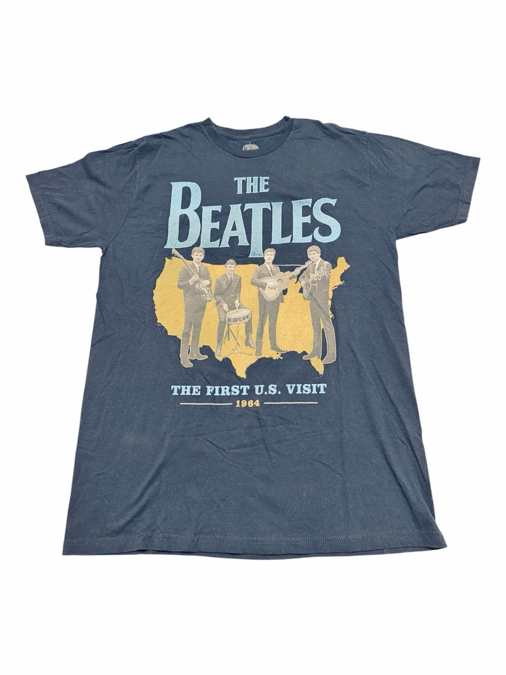 The Beatles First US Visit 1964 Men’s Tee XL Navy Graphic T-Shirt 2013